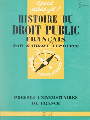 cover image of Histoire du droit public français
